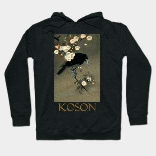 Crow and Blossom by Ohara Koson Hoodie